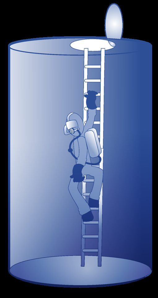 Worker in a confined space