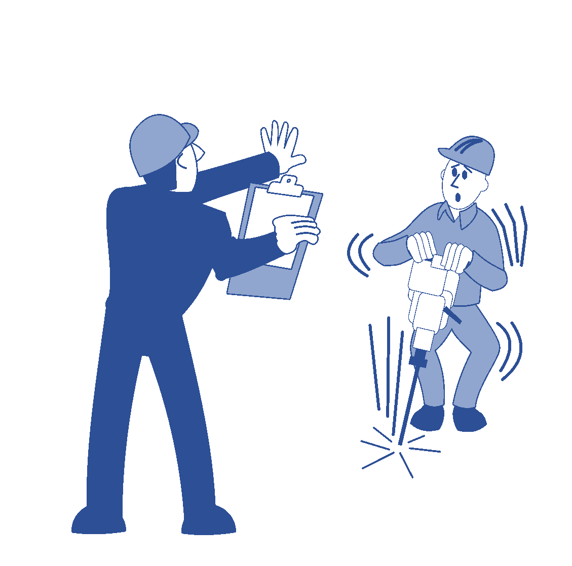 Manager using a HVAS calculator to monitor person using vibrating machinery Manager using a HVAS calculator to monitor person using vibrating machinery