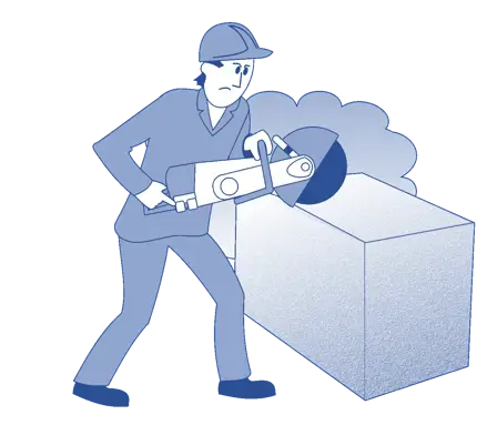 Workman creating dust Workman creating dust